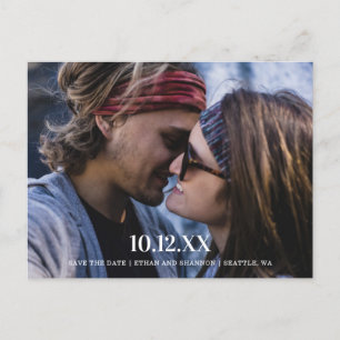Moderne Typografie Foto Save the Date Ankündigungspostkarte