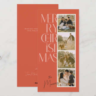 Moderne Typografie-Foto-Streifen-Weihnachtskarte Feiertagskarte