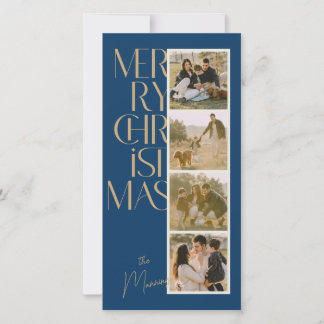 Moderne Typografie-Foto-Streifen-Weihnachtskarte Feiertagskarte