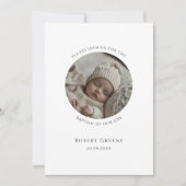 Moderne Typografie Foto Taufe Einladung (Vorderseite)