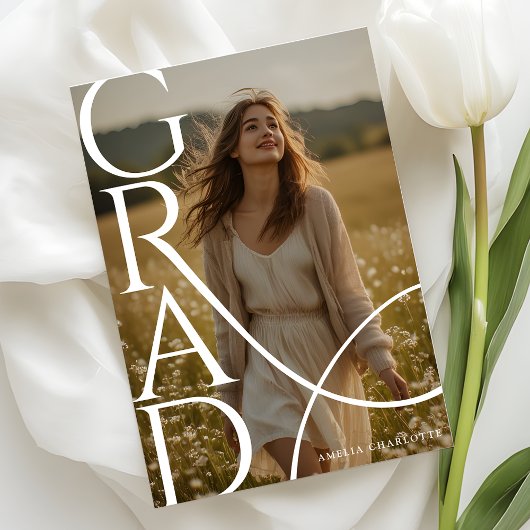 Moderne Typografie Foto-Überlagerung Abschlussfeie Einladung