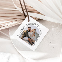 Moderne Typografie - Foto Weihnachten Geschenkanhänger