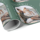 Moderne Typografie - Foto Weihnachten Geschenkpapier (Rolleneckpunkt)