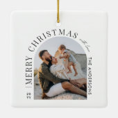 Moderne Typografie - Foto Weihnachten Keramikornament (Rückseite)