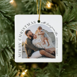 Moderne Typografie - Foto Weihnachten Keramikornament