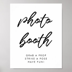 Moderne Typografie Fotoautomaten-Hochzeitsschild Poster