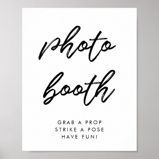 Moderne Typografie Fotobox-Hochzeitsschild Poster (Vorne)