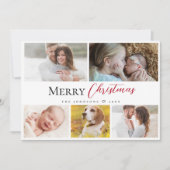 Moderne Typografie Frohe Weihnachten Mehrere Fotos (Vorderseite)