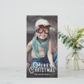 Moderne Typografie Frohe Weihnachten Vollblut Foto (Stehend Vorderseite)