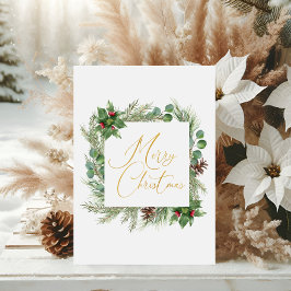 Moderne Typografie Frohe Weihnachtsblumenausweis Folien Feiertagskarte