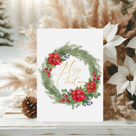 Moderne Typografie Frohe Weihnachtsblumenausweis Folien Feiertagskarte