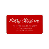 Moderne Typografie Frohe Weihnachtsfamilie Adressaufkleber (Vorne)