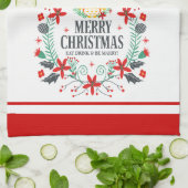 Moderne Typografie Frohe Weihnachtsschüssel Küchentuch (Gefaltet)