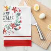 Moderne Typografie Frohe Weihnachtsschüssel Küchentuch (Viertel Falte)