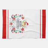 Moderne Typografie Frohe Weihnachtsschüssel Küchentuch (Horizontal)