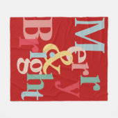 Moderne Typografie fröhlich und hell rot Fleecedecke (Vorderseite (Horizontal))