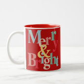 Moderne Typografie fröhlich und hell rot Zweifarbige Tasse (Links)