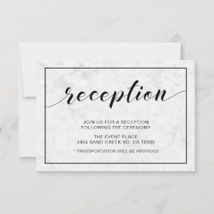 Moderne Typografie für Hochzeitsempfänge mit Marmo Einladung