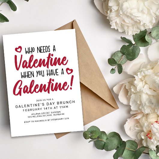 Moderne Typografie - Galentinstag Einladung