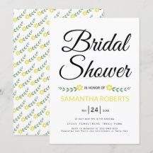 Moderne Typografie-Gelbe Brautparty-Hochzeit