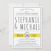 Moderne Typografie gelbe Hochzeitsdusche Einladung (Vorderseite)