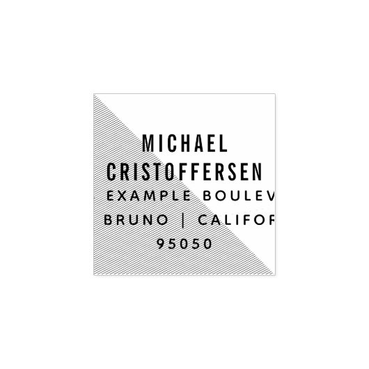 Moderne Typografie Geometrische Rücksendeadresse Gummistempel (Prägung)
