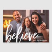 Moderne Typografie Glauben Foto Weihnachtsmagnet Magnetkarte (Vorderseite)