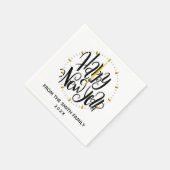 Moderne Typografie glücklich Neues Jahr Uhr Serviette (Ecke)