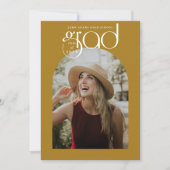 Moderne Typografie Gold 2 Foto Abschluss Einladung (Vorderseite)