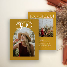 Moderne Typografie Gold 2 Foto Abschluss Einladung