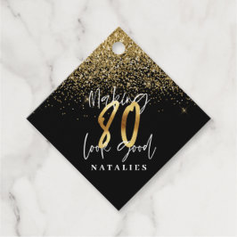 Moderne Typografie Gold 80. Geburtstag danke Geschenkanhänger