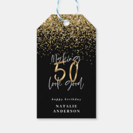Moderne Typografie Gold Glitzer Chic 50. Geburtsta Geschenkanhänger