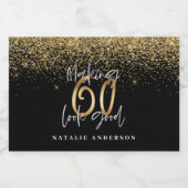 Moderne Typografie Gold Glitzer Chic 60. Geburtsta Schaumweinetikett (Einzelnes Label)