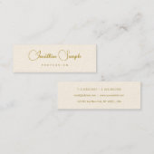 Moderne Typografie Gold Look Text Template Chic Mini Visitenkarte (Vorne/Hinten)