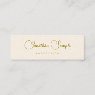 Moderne Typografie Gold Look Text Template Mini Visitenkarte