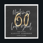 Moderne Typografie Gold schwarz 60. Geburtstagspar Serviette<br><div class="desc">Moderne Typografie Gold-Effekt und schwarze 60. Geburtstagsparty Servietten. Teil einer Sammlung.</div>