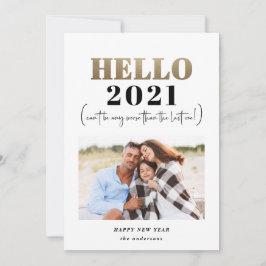 Moderne Typografie goldgelb neues Jahr Foto Feiertagskarte