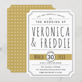 Moderne Typografie Goldhochzeit Einladung