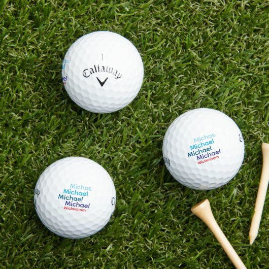 Moderne Typografie Golfers Name Golfball (Insitu Gras)