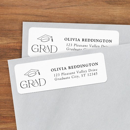 Moderne Typografie Grad Cap Rücksendeadresse