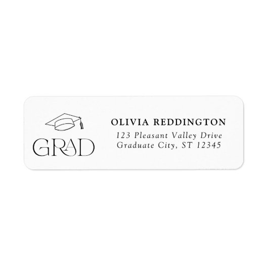 Moderne Typografie Grad Cap Rücksendeadresse (Vorne)