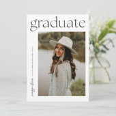 Moderne Typografie Graduate 2 Foto Abschluss Einladung (Stehend Vorderseite)