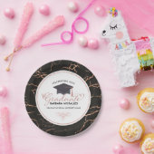 Moderne Typografie Graduate Rose-Gold-Schwarz-Marm Pappteller (Party)