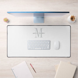 Moderne Typografie Grau Monogramm Schreibtischunterlage