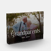Moderne Typografie Großeltern Personalisiertes Fot Fotoblock (Links)