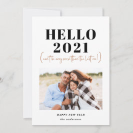 Moderne Typografie hallo neues Jahr Foto Feiertagskarte