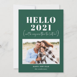 Moderne Typografie hallo neues Jahr Foto Feiertagskarte