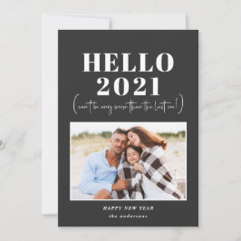Moderne Typografie hallo neues Jahr Foto Feiertagskarte