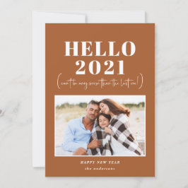 Moderne Typografie hallo neues Jahr Foto Feiertagskarte