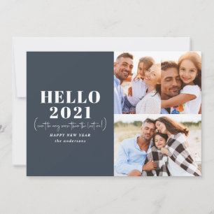 Moderne Typografie hallo neues Jahr Foto Feiertagskarte